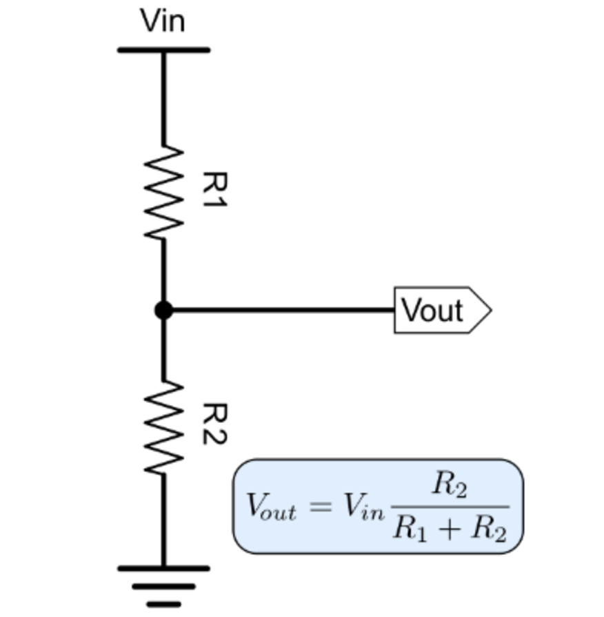 Voltage Divider Schematic and Equation