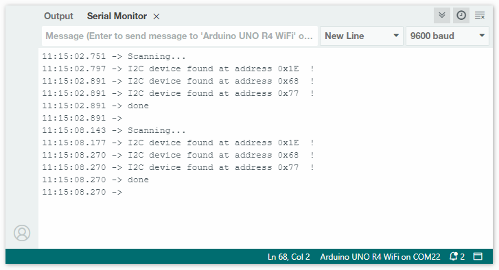 Example of I2C Scanner Monitor